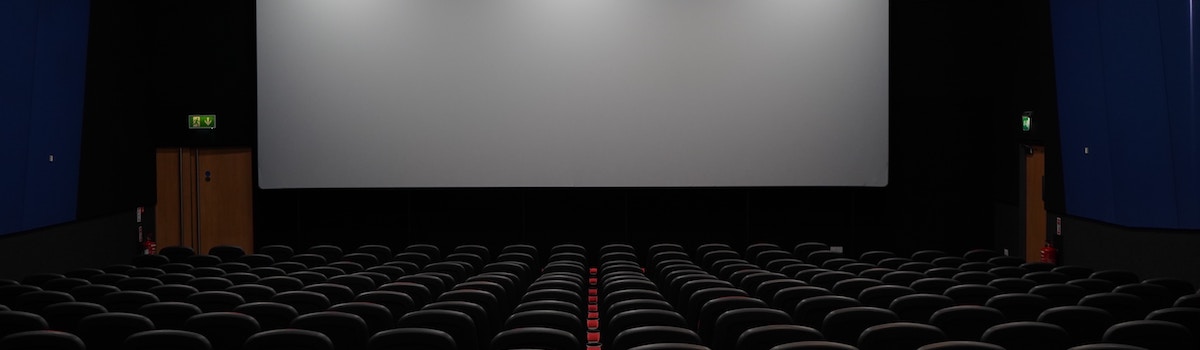 photo of a darkened movie theatre