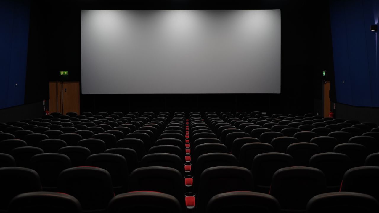 darkened movie theatre