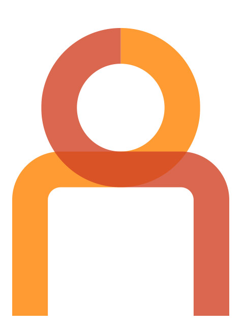 orange icon of a person to use as a headshot placeholder